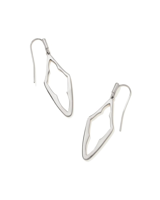 Elongated Abbie Open Frame Earrings in Silver image number 0.0